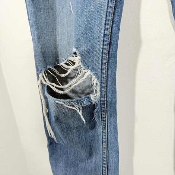 Reformation Julia High Rise Cigarette Ankle Distressed Denim Jeans Antigua 25 - Picture 5 of 16